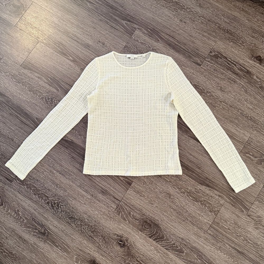 Vince Plaid-Jacquard Long-Sleeve Top